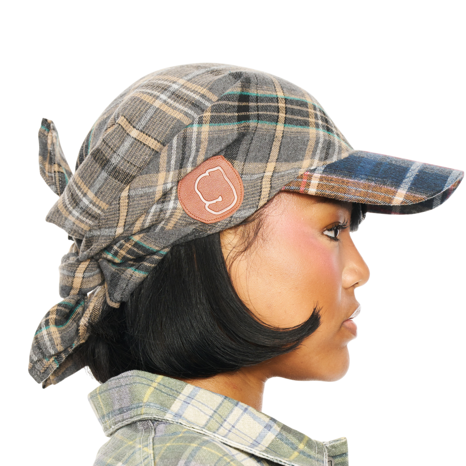 Hikage Tie Hat (GREY PLAID)