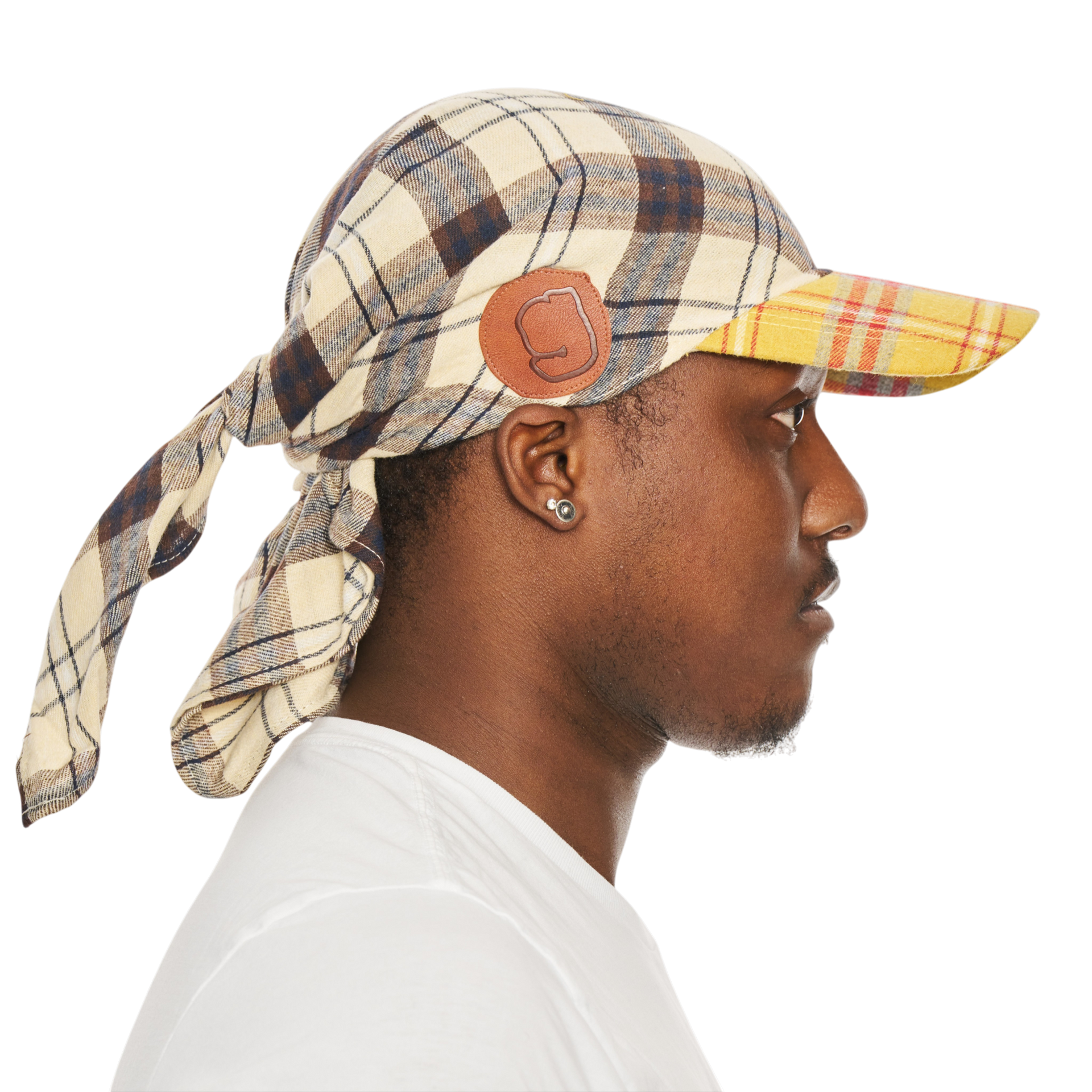 Hikage Tie Hat (WHITE PLAID)